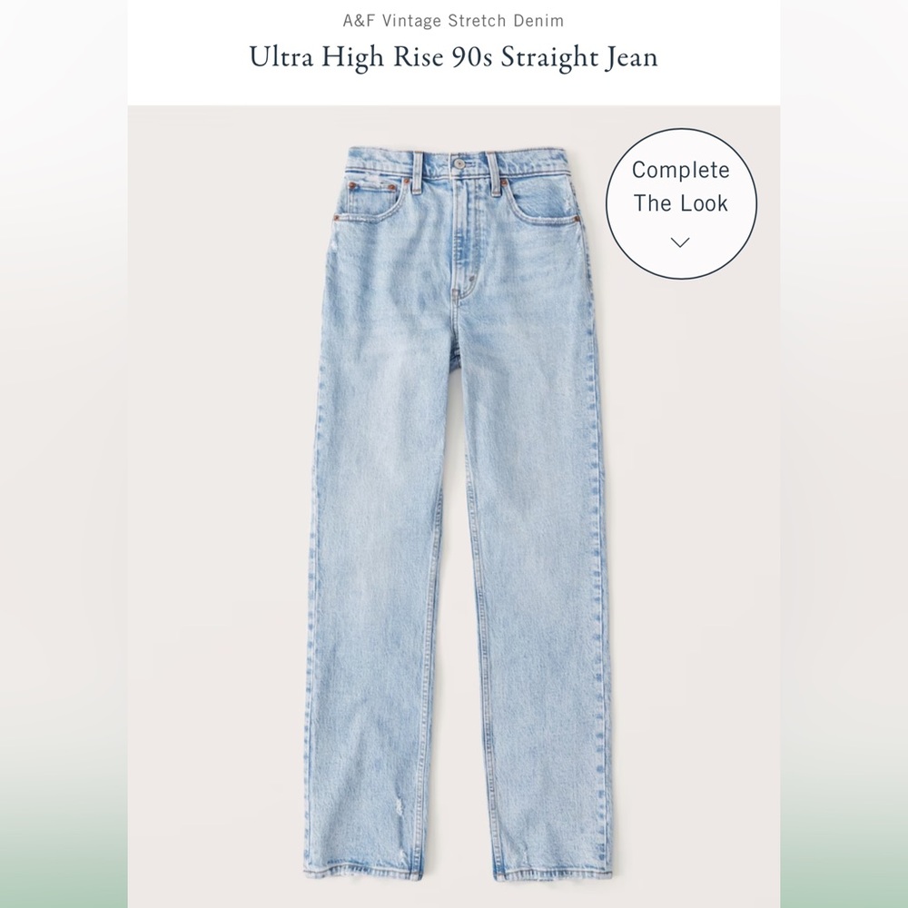 Abercrombie & Fitch Ultra High Rise 90s Straight Jean - light wash